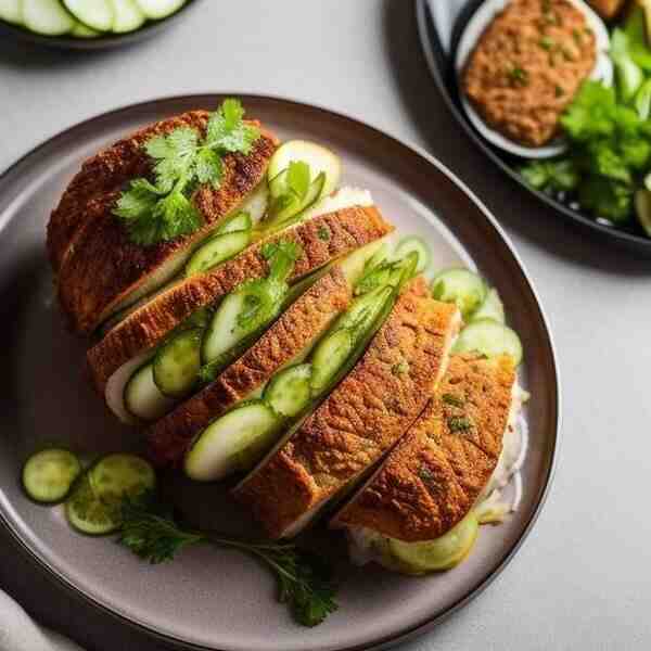 Свинина запеченная с маринованными огурцами